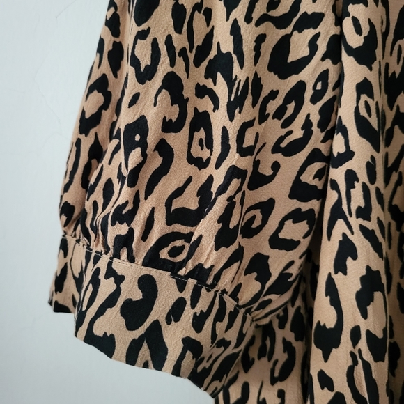 Anthropologie McKenzie Mock Neck  Leopard Print Tunic Dress Size Small - Picture 4 of 12